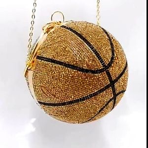 Rhinestone Basketball Bag with chain